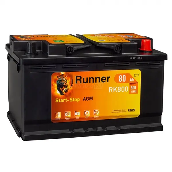 Аккумулятор 12V Runner 6CT-80.0 Start-Stop AGM