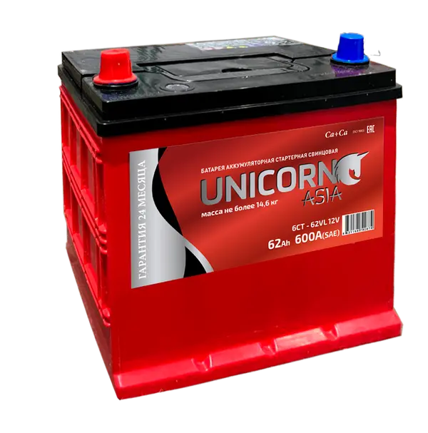 Аккумулятор 12V Unicorn 6СТ-62.1 Asia Ca/Ca