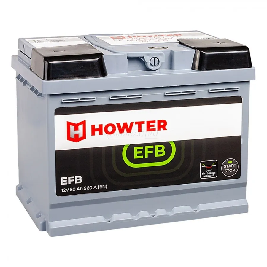 Аккумулятор 12V Howter 6CT-65.0 EFB - 2