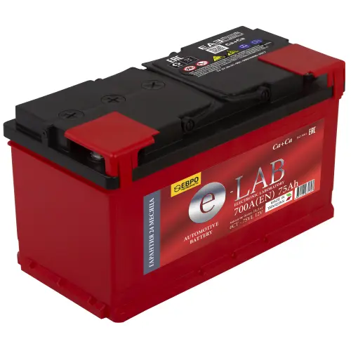 Аккумулятор 12V E-LAB 6СТ-75.0 Ca/Ca
