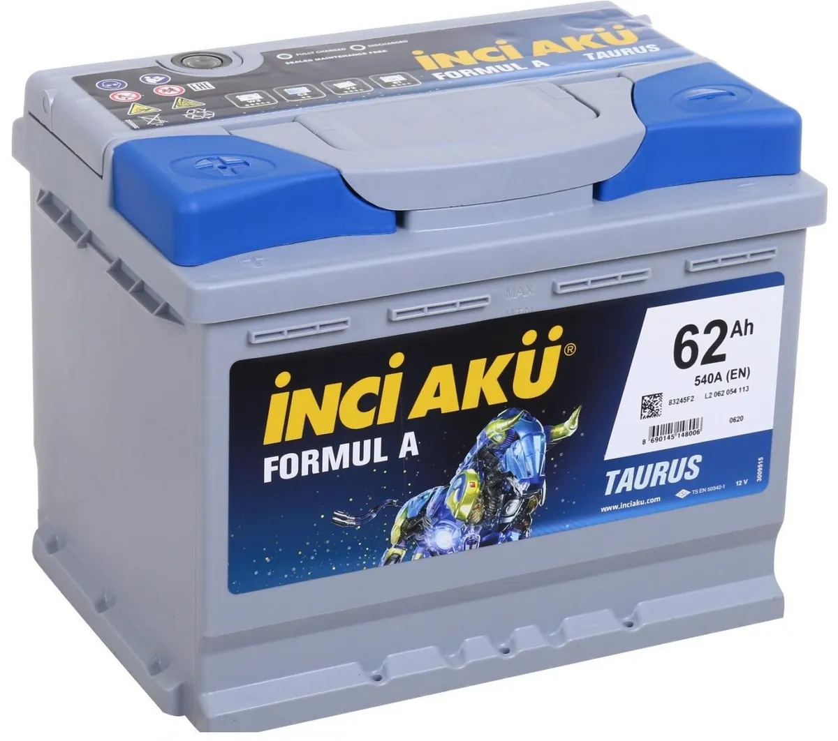 Аккумулятор 12V Inci Aku 6CT-62.0 Formul A - 2