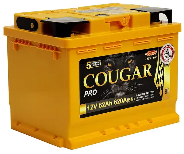 Аккумулятор 12V Cougar 6СТ-62.1 PRO