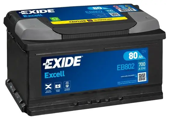 Аккумулятор 12V EXIDE 6CT-80.0LB Excell EB802 низкий