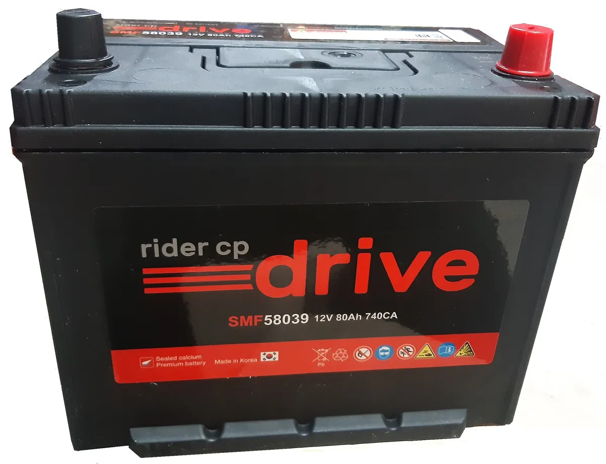 Аккумулятор 12V Rider Drive 6CT-80.0 ASIA SMF 58039 - 2