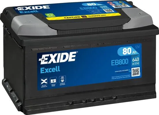 Аккумулятор 12V EXIDE 6CT-80.0 Excell EB800 - 2
