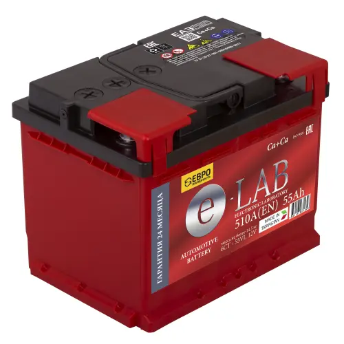 Аккумулятор 12V E-LAB 6СТ-55.0 Ca/Ca