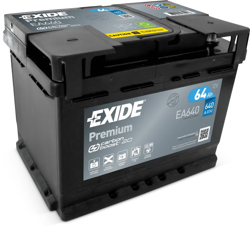 Аккумулятор 12V EXIDE 6CT-64.0 Premium EA640 - 2