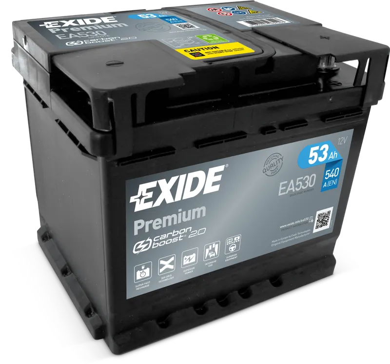 Аккумулятор 12V EXIDE 6CT-53.0 Premium EA530 - 2