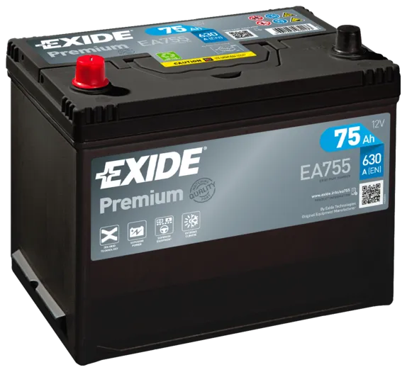 Аккумулятор 12V EXIDE 6CT-75.1 Asia Premium EA755 - 2