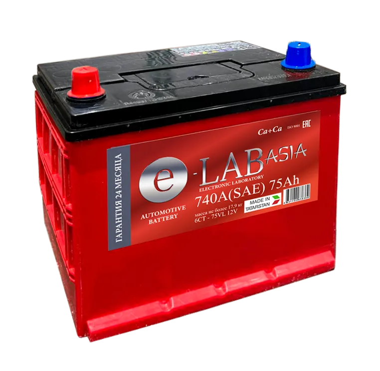 Аккумулятор 12V E-LAB 6СТ-75.1 Asia Ca/Ca - 2