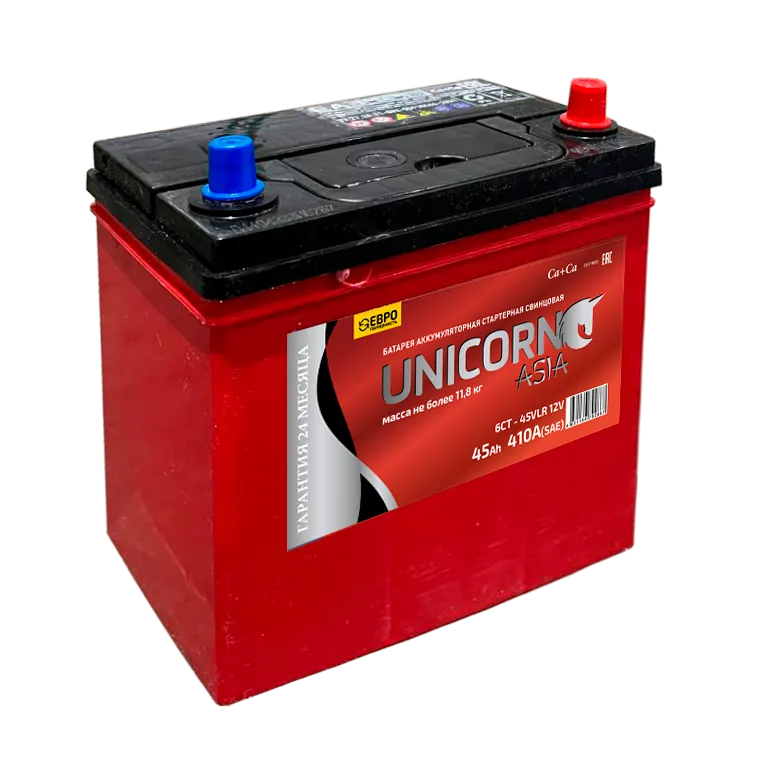 Аккумулятор 12V Unicorn 6СТ-45.0 Asia Ca/Ca - 2