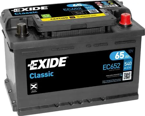 Аккумулятор 12V EXIDE 6CT-65.0LB Classic EC652 низкий