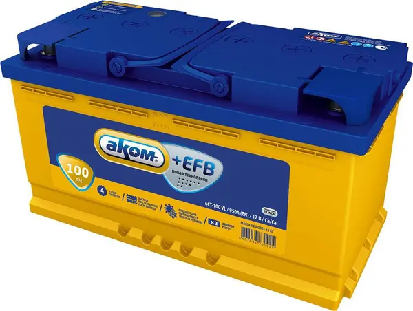 Аккумулятор 12V АКОМ 6СТ-100.0 EFB Са\Са