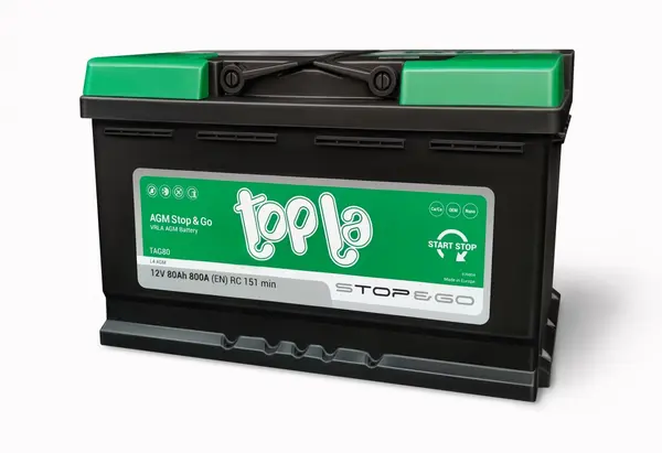 Аккумулятор 12V Topla 6CT-80.0 AGM Stop&Go TAG80
