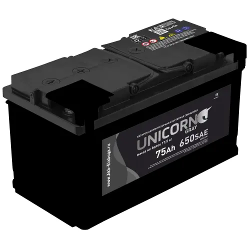 Аккумулятор 12V Unicorn 6СТ-75.1 Grey Ca/Ca