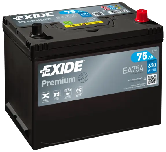 Аккумулятор 12V EXIDE 6CT-75.0 Asia Premium EA754