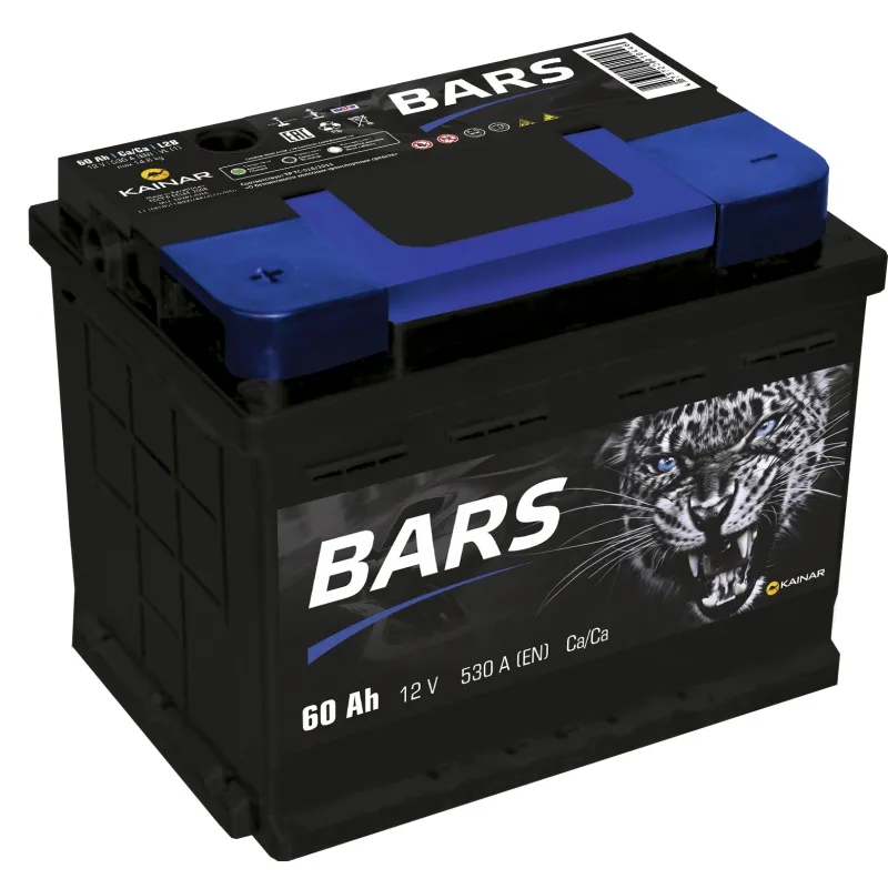 Аккумулятор 12V Bars 6СТ-60.1LB Ca/Ca (низкий) - 2