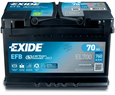 Аккумулятор 12V EXIDE 6CT-70.0 Start-Stop EFB - 2