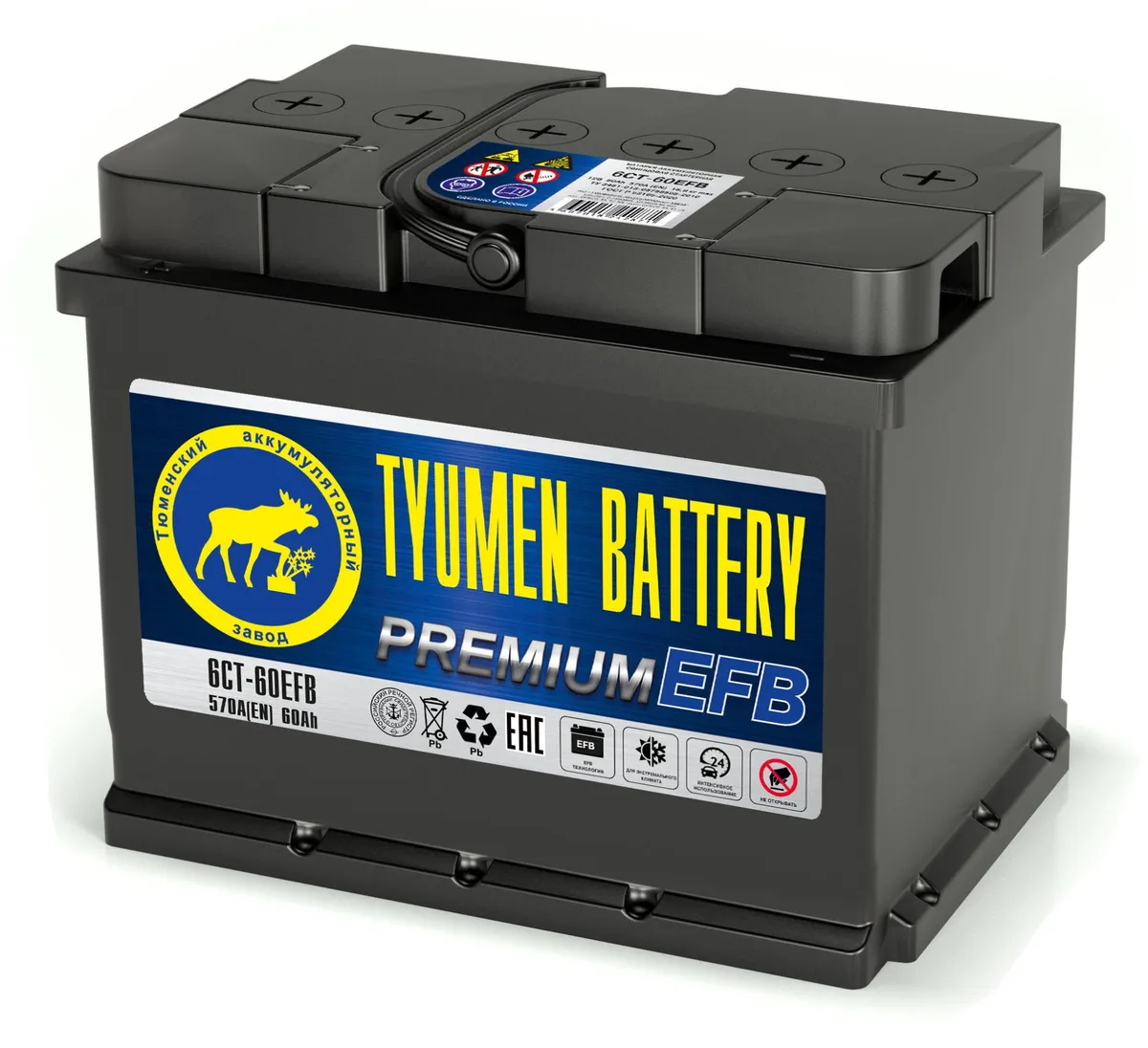 Аккумулятор 12V Tyumen Battery 6СТ-60.1EFB PREMIUM EFB - 2
