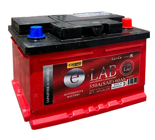 Аккумулятор 12V E-LAB 6СТ-60.0LB Ca/Ca низкий