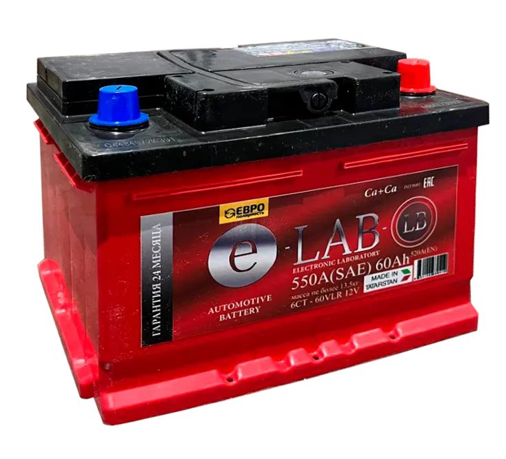 Аккумулятор 12V E-LAB 6СТ-60.0LB Ca/Ca низкий - 2