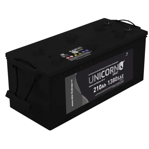 Аккумулятор 12V Unicorn 6СТ-210.3 Grey Ca/Ca - 2