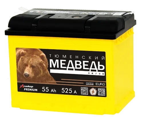Аккумулятор 12V Тюменский Медведь 6СТ-55.0VLA Ca/Ca