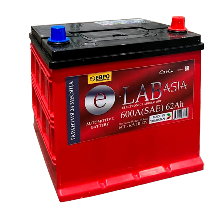 Аккумулятор 12V E-LAB 6СТ-62.0 Asia Ca/Ca - 2