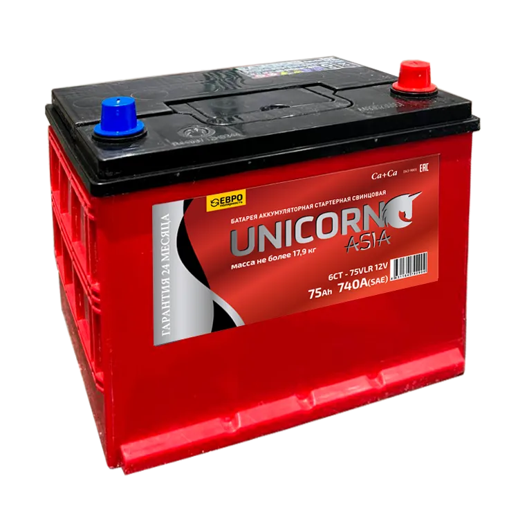 Аккумулятор 12V Unicorn 6СТ-75.0 Asia Ca/Ca - 2