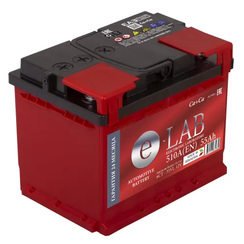 Аккумулятор 12V E-LAB 6СТ-55.1 Ca/Ca - 2