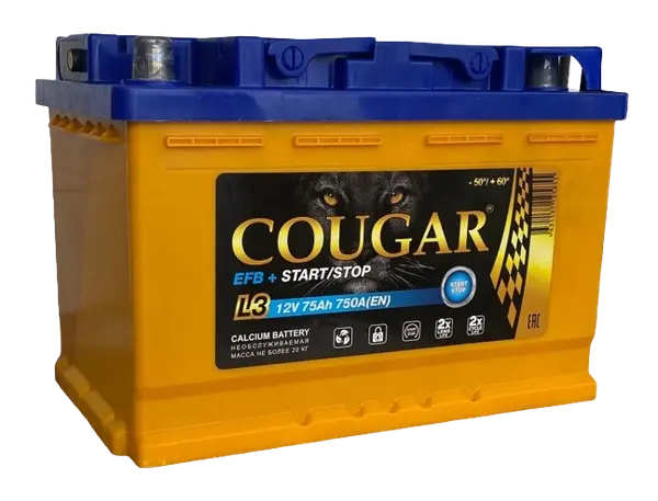 Аккумулятор 12V Cougar 6СТ-75.1 EFB+Start\Stop