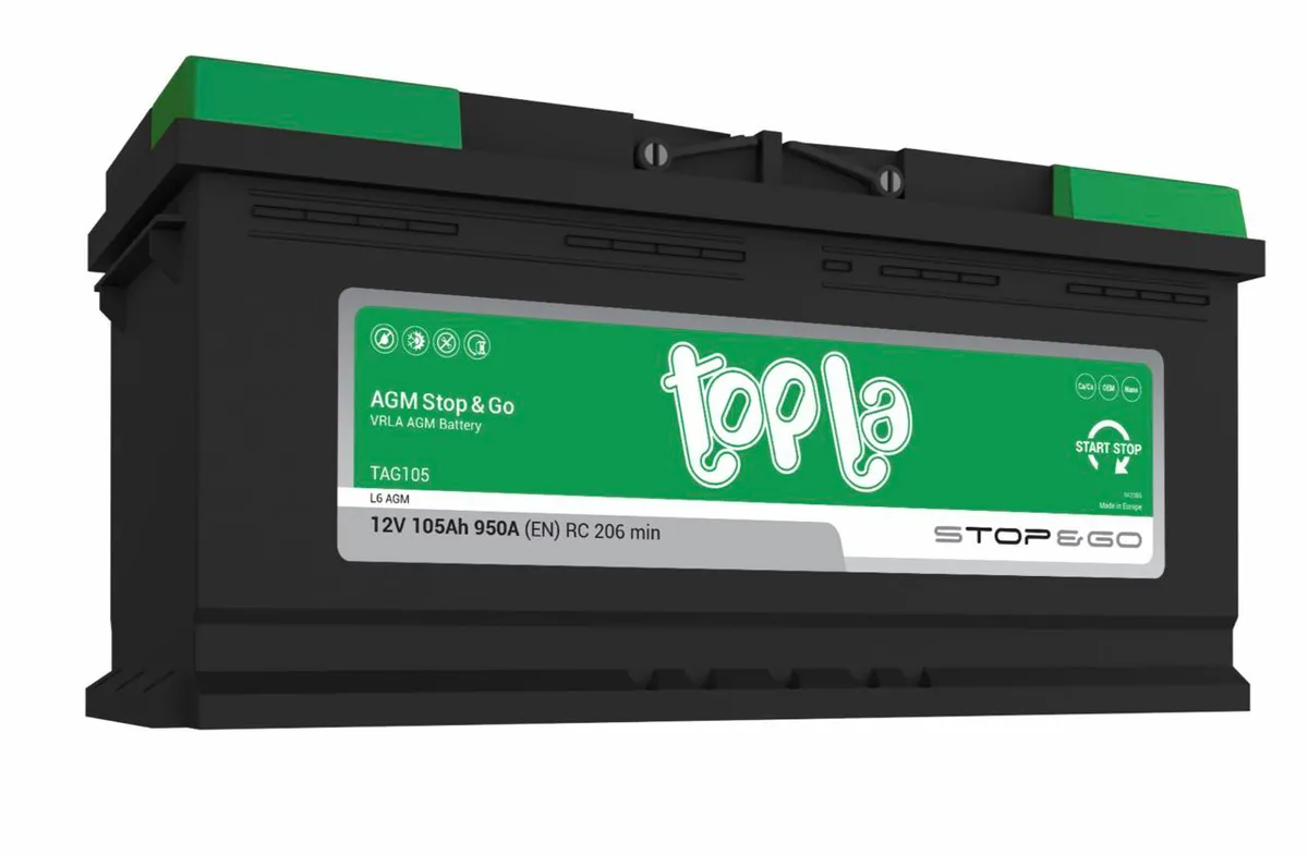 Аккумулятор 12V Topla 6CT-105.0 AGM Stop&Go TAG105 - 2