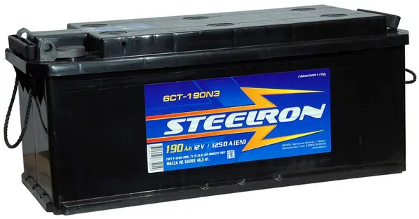 Аккумулятор 12V Steelron 6СТ-190.4L (болт)