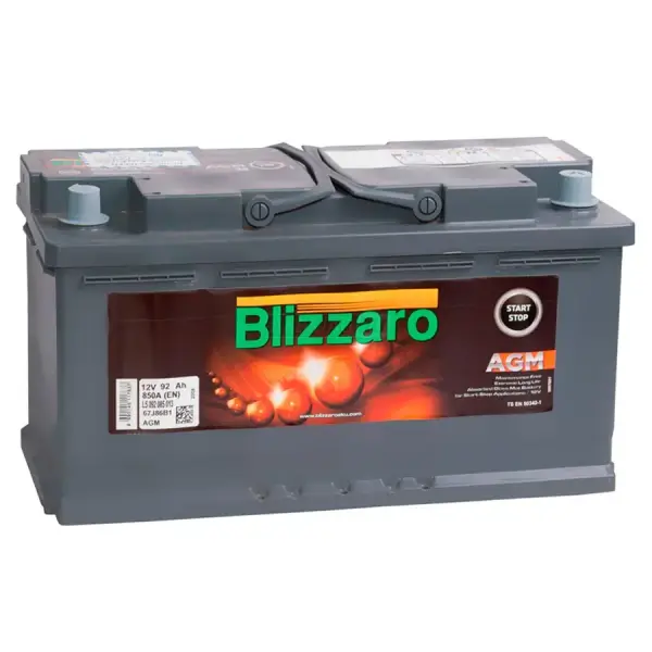 Аккумулятор 12V Blizzaro 6CT-92.0 Start-Stop AGM