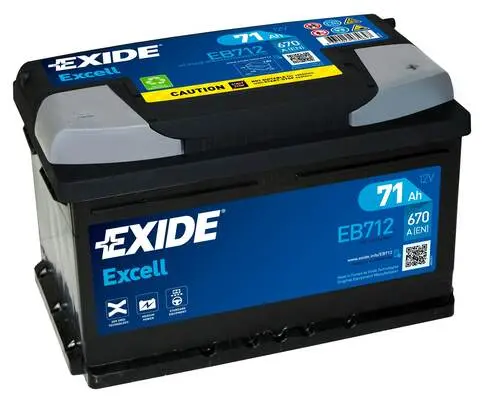 Аккумулятор 12V EXIDE 6CT-71.0LB Excell EB712 низкий