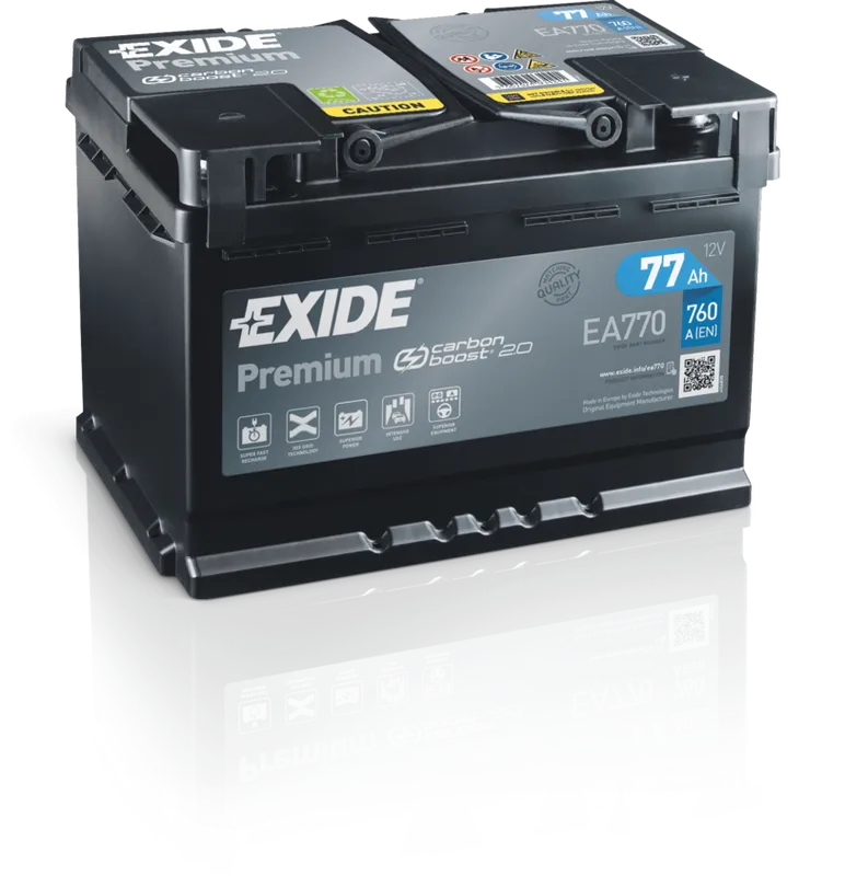 Аккумулятор 12V EXIDE 6CT-77.0 Premium EA770 - 2