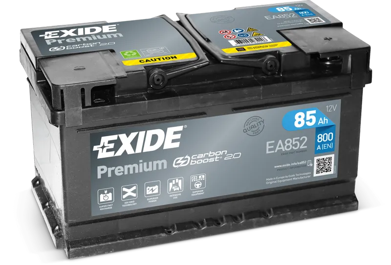 Аккумулятор 12V EXIDE 6CT-85.0LB Premium EA852 низкий - 2