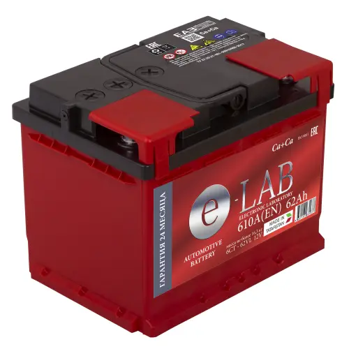 Аккумулятор 12V E-LAB 6СТ-62.1 Ca/Ca