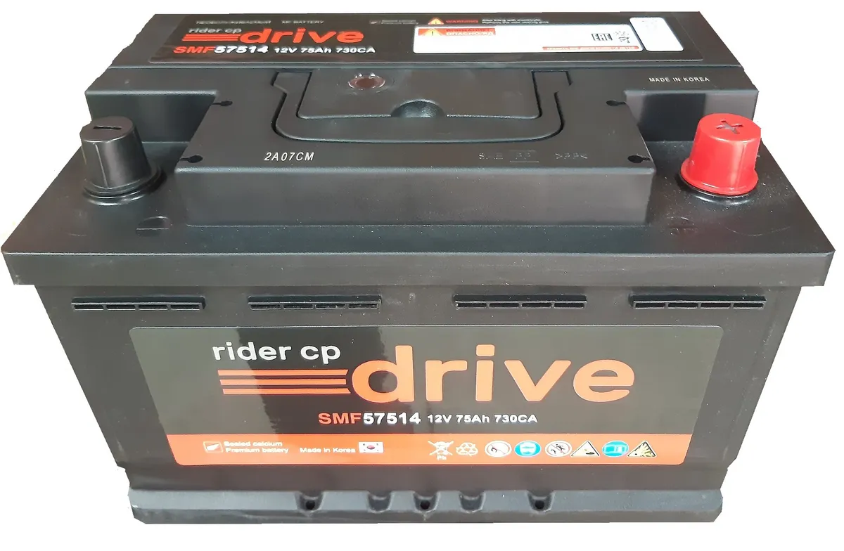Аккумулятор 12V Rider Drive 6CT 75.0 SMF 57514 низкий - 2