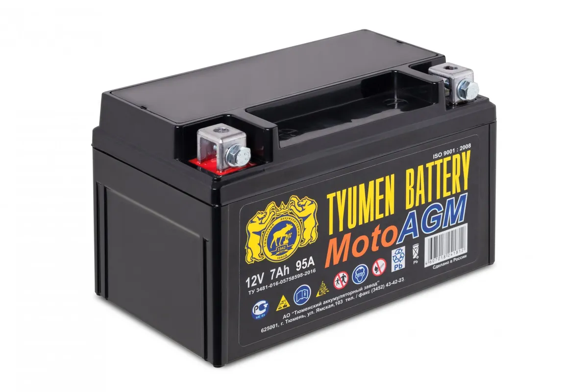 Аккумулятор 12V Tyumen Battery 6МТС-7AGM MotoAGM - 2