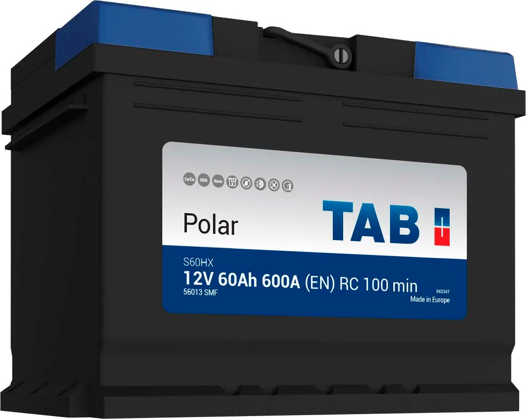 Аккумулятор 12V TAB 6CT-60.1 Polar 56013 SMF S60HX - 2